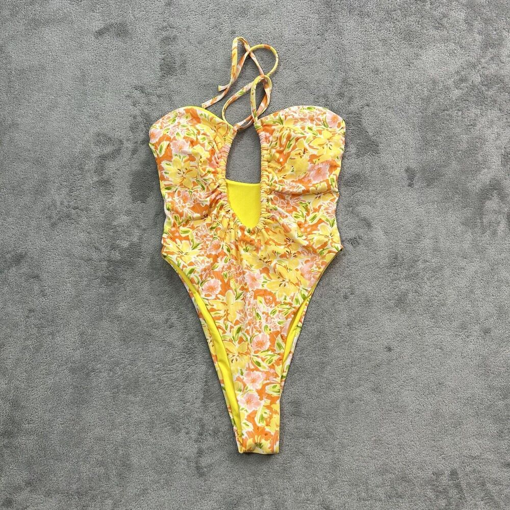 Princess Polly Yellow Floral One Piece Swimsuit